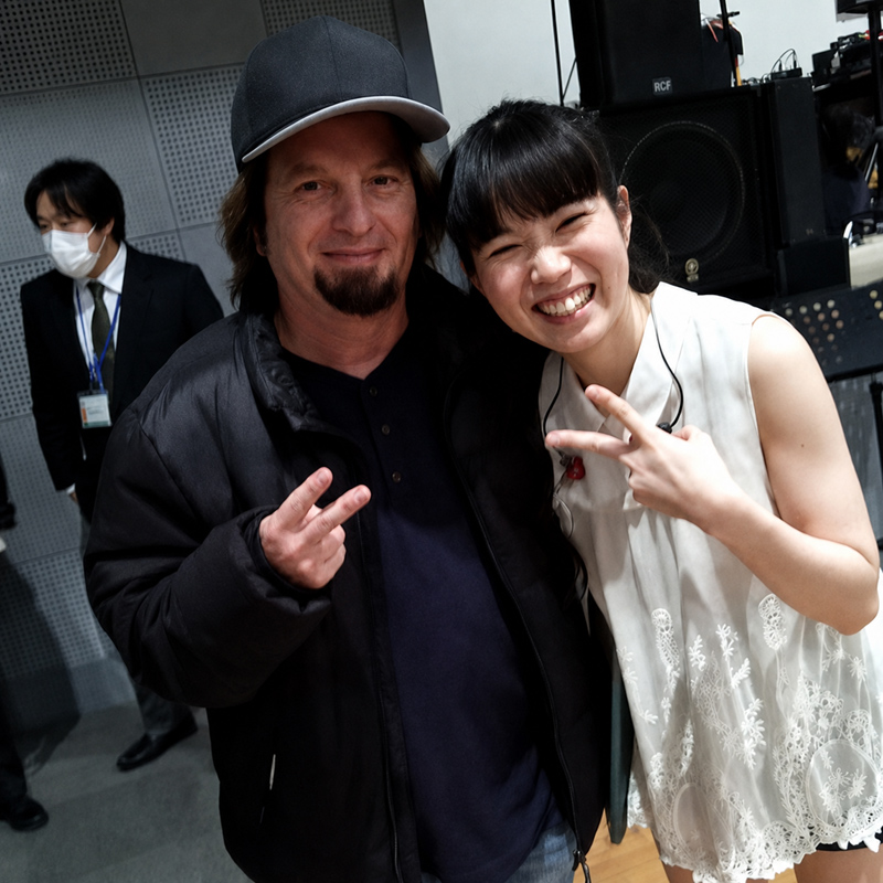 With drummer Senri Kawaguchi With drummer Senri Kawaguchi